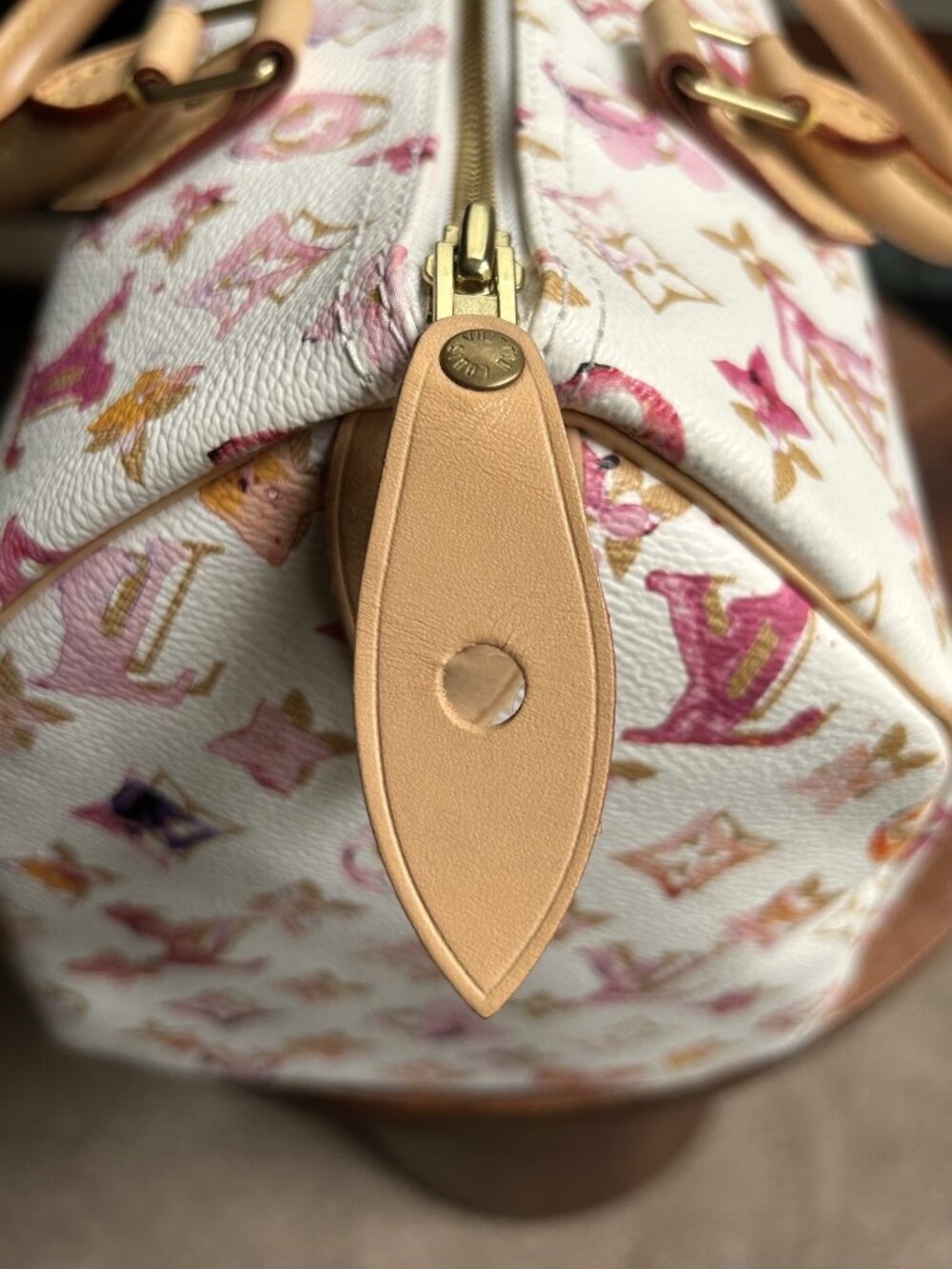 LOUIS VUITTON Watercolor Aquarelle Speedy Bag 30, White - Picture 9 of 16